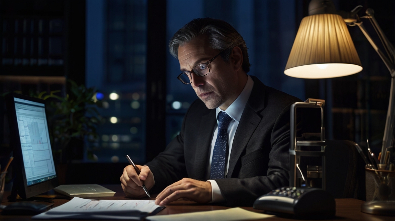 Professional financial team discussing documents